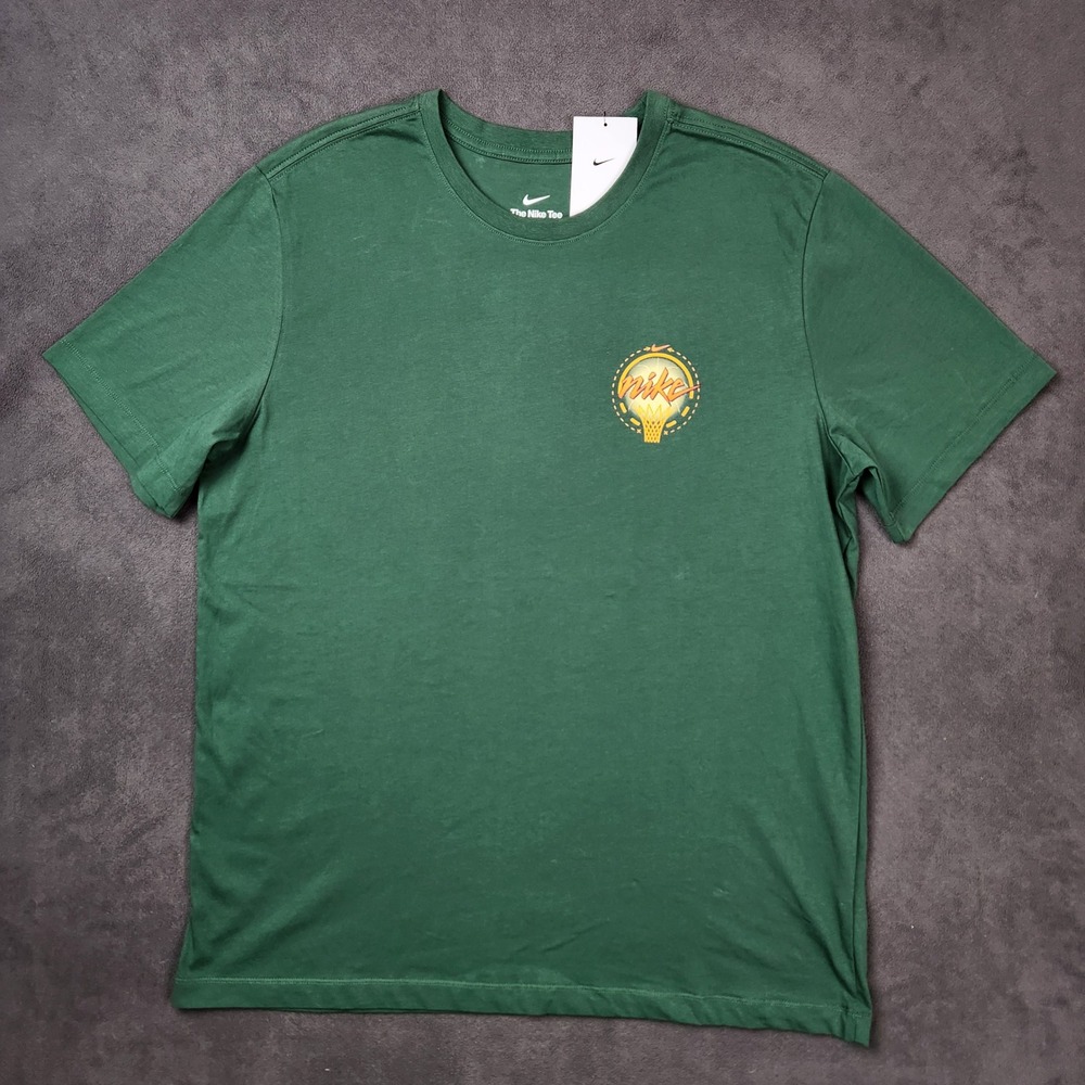 Nike Shirt Mens‎ XL Green Basketball Graphic Tee Short Sleeve Cotton Crew New